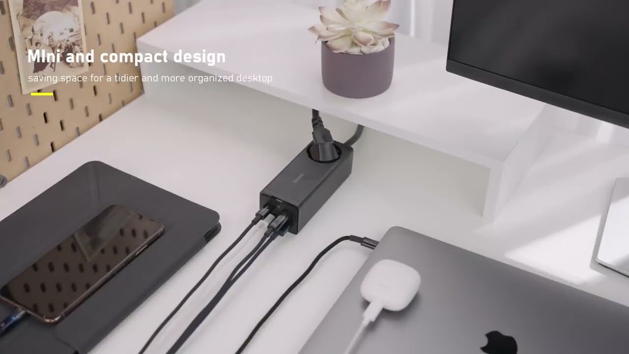 Baseus 100W GaN3 Pro Desktop Charger Power Strip Charging Station Fast Charger For Smartphone/Laptop