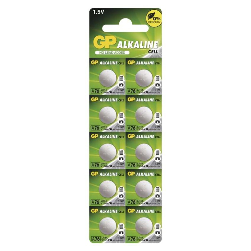 Baterija GP gumbna alkalna LR44 A76F 10 blister