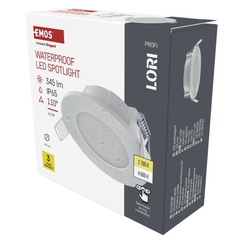 LED reflektor LORI bele barve, okrogel, 4,5W CCT - slika 2