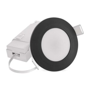 LED reflektor LORI črne barve, okrogel, 4,5W CCT