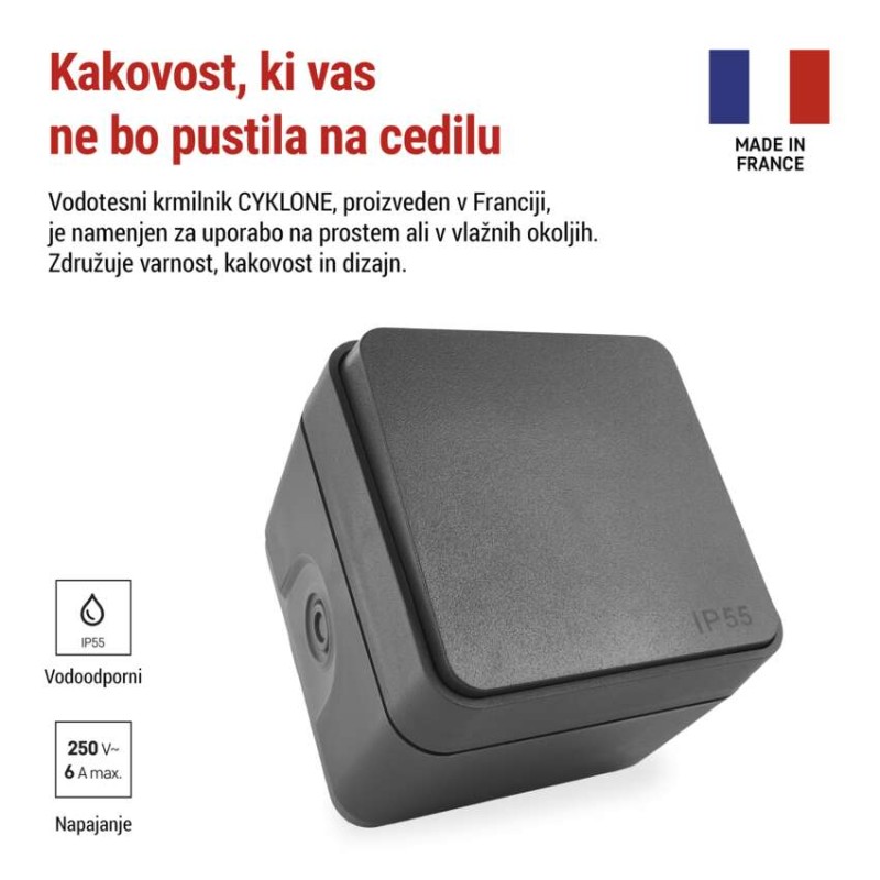 EMOS Cyklone tipka za zvonec 1/0 IP55 - slika 3