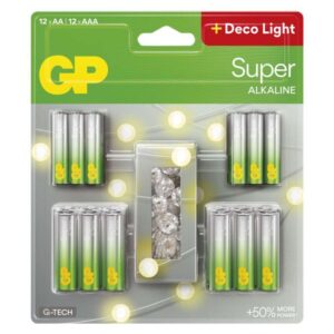 GP alkalna baterija SUPER AA 12 + AAA 12 + LED veriga BL