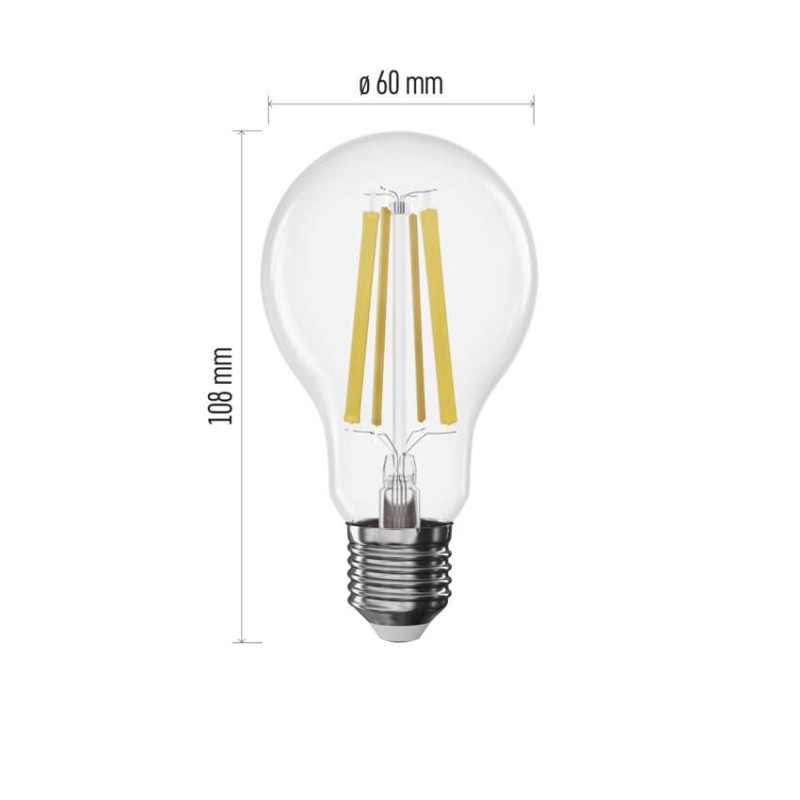LED žarnica Filament A60/ E27 / 11 W (100 W) / 1 521 lm / toplo bela / zatemnitev - slika 3