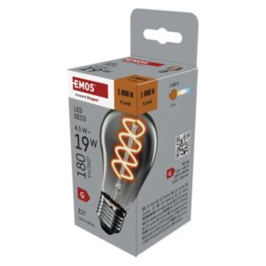 LED žarnica DECO SMOKED A60 / E27 / 4,5 W (19 W) / 180 lm / flame