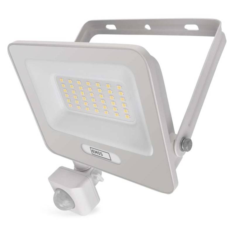 LED reflektor GLARO PIR 30 W, bel, IP54, 3000 lm, nevtralna bela