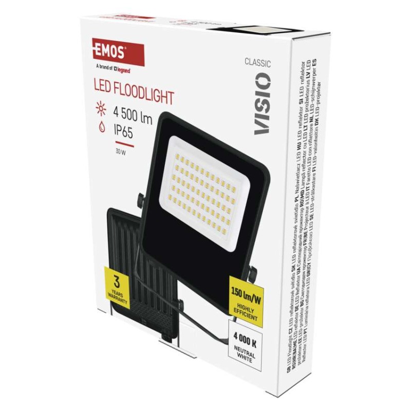 LED reflektor VISIO 30W nevtralna bela črni - slika 2