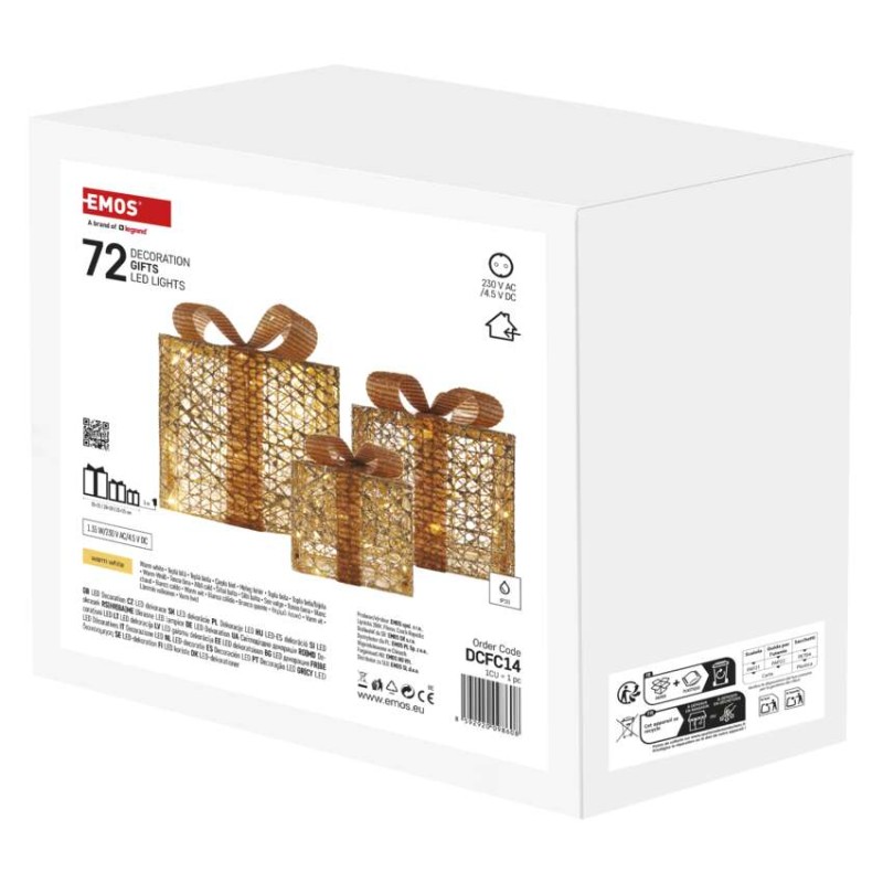 LED darila, 3 velikosti, notranja, topla bela - slika 3