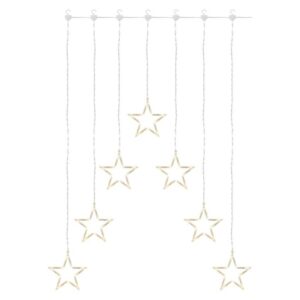 LED božični zastor – 7 zvezdic, 67x125 cm, notranji, topla bela