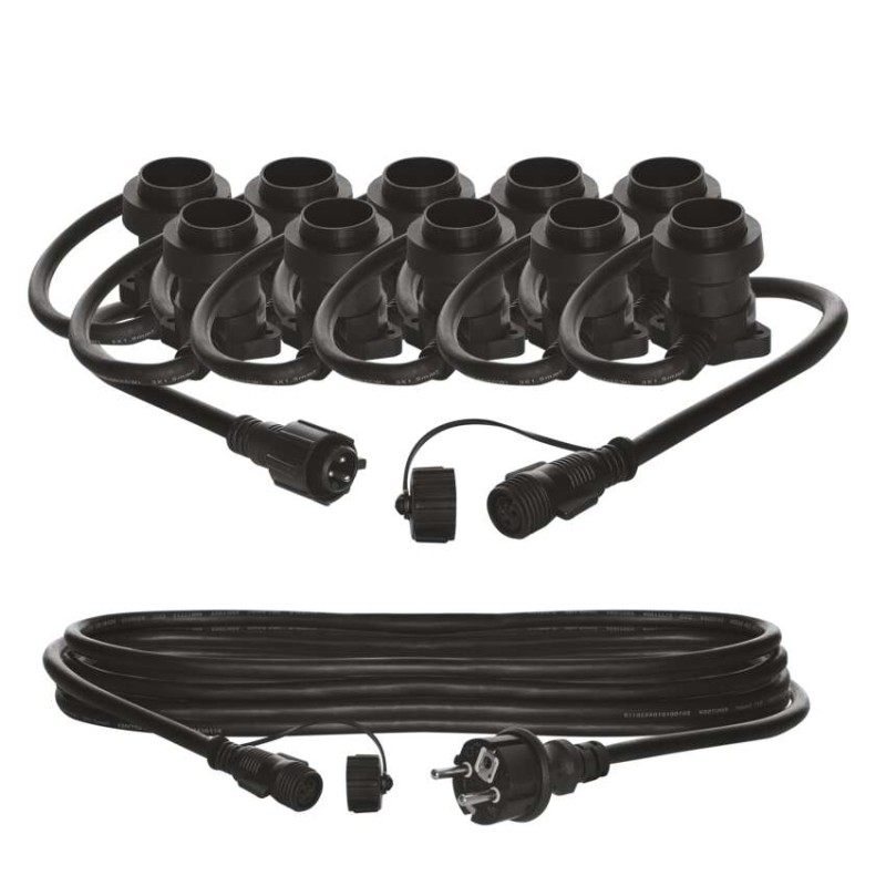 Povezovalna svetl. veriga za 10 žarnic E27 START SET, brez dovoda, 7,35 m, zun. in notr. - slika 2