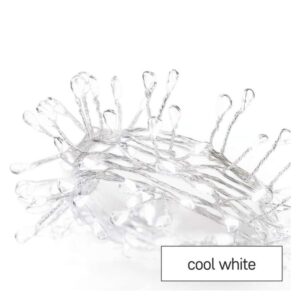 LED božična nano veriga – jež, 2,4 m, 3x AA, notranja, hladna bela, časovnik