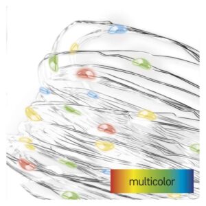 LED božična nano veriga, 1,9 m, 2x AA, notranja, večbarvna, časovnik