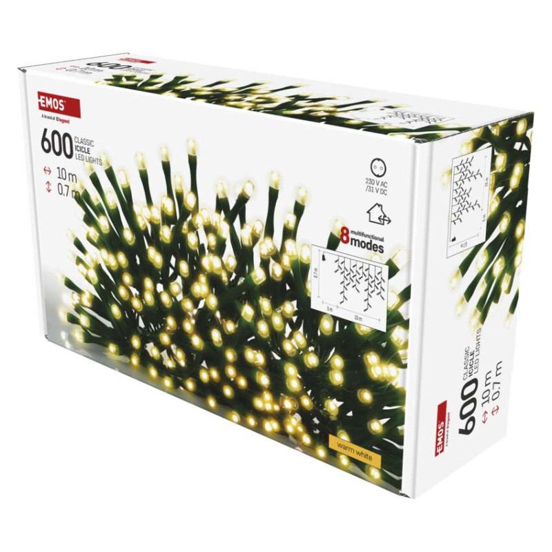 LED božične ledene sveče, 10 m, zunanje in notranje, topla bela, programi - slika 2