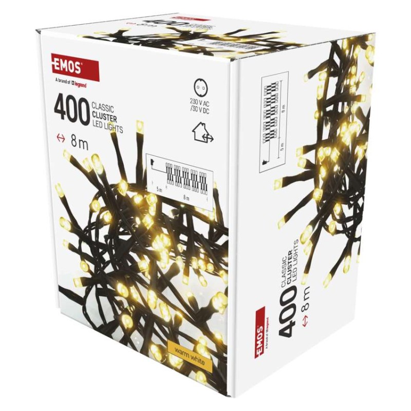 LED božična veriga – jež, 8 m, zunanja in notranja, topla bela, časovnik - slika 2