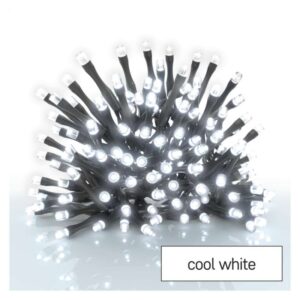 LED božična veriga, 5,6 m, 3x AA, zunanja in notranja, hladna bela, časovnik