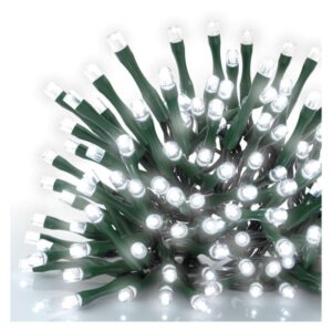 LED božična veriga, 50 m, zunanja in notranja, hladna bela, programi, časovnik