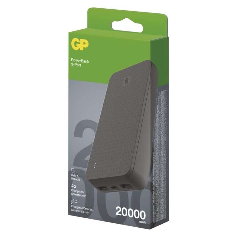GP B+ Series powerbank, 20 000 mAh, 15 W, črna - slika 2