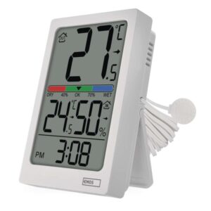 Digitalni termometer s hidrometrom, žični senzor, budilka E0558P