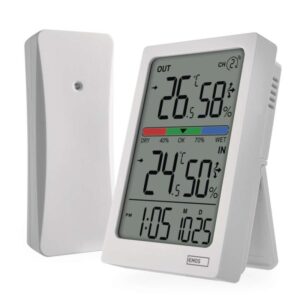 Digitalni termometer s hidrometrom, brezžični senzor, budilka, datum E0558W