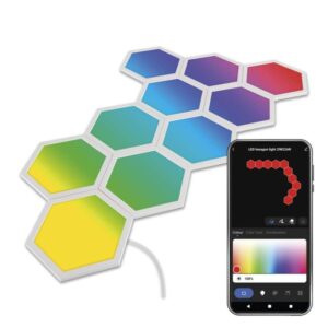 GoSmart LED svetilka Hexagon, začet.kom.10 delov, 19 W, RGBIC z možnostjo zatemnitve, WiFi