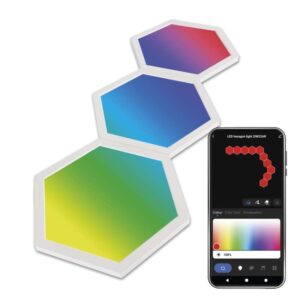 GoSmart LED svetilka Hexagon, razširni set, 3 deli, 1,8W, RGBIC možnost zatemnitve, WiFi