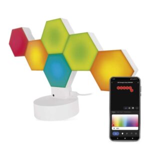GoSmart LED namizna svetilka Hexagon bela, 6 delov, RGBIC možnost zatemnitve, WiFi