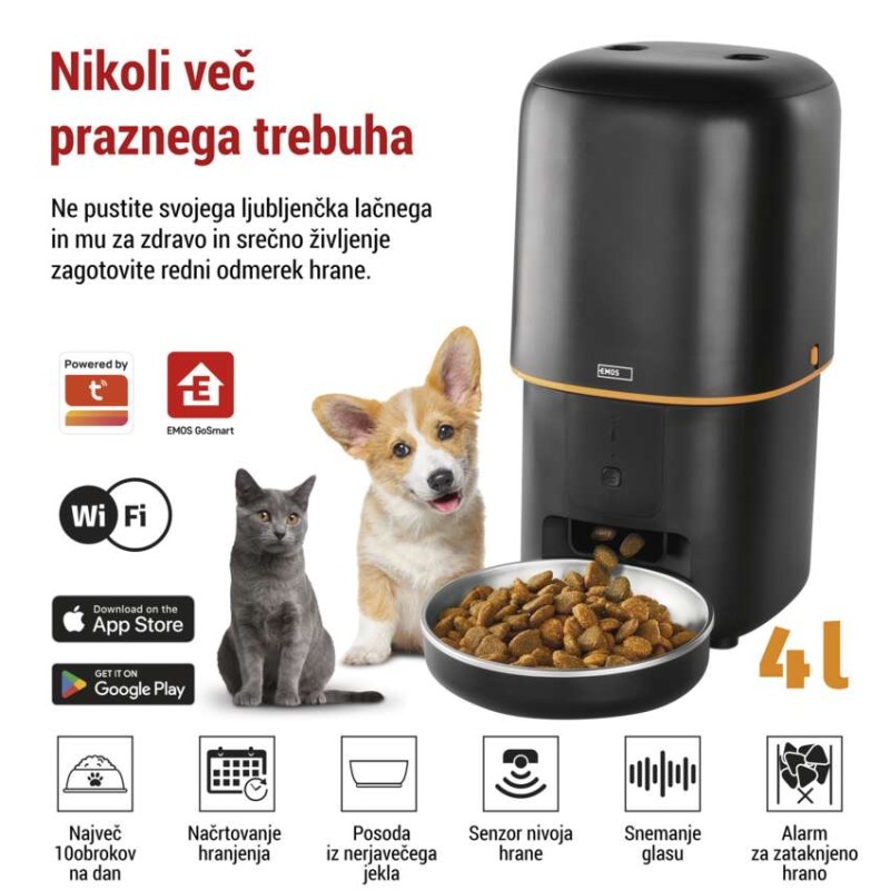 GoSmart dozirnik hrane za hišne živali Pet Care 4 l, črn, Wi-Fi - slika 3