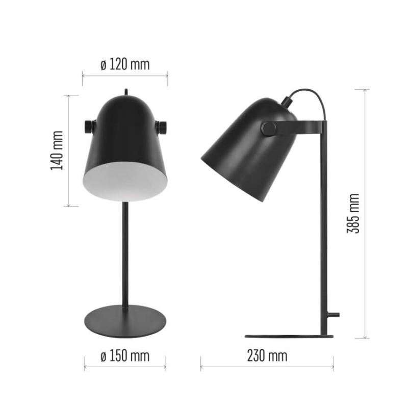 Namizna svetilka NINA črna - slika 3