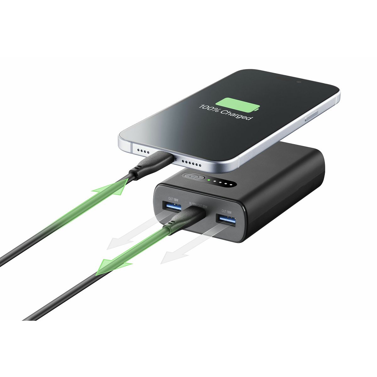 Prenosna baterija FAST, 10000 mAh, črna - slika 2