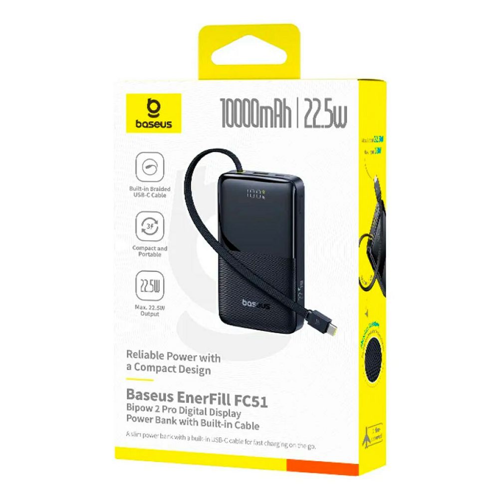 BASEUS EnerFill FC51 Bipow2 Pro prenosna baterija 10.000 mAh - črna - slika 2