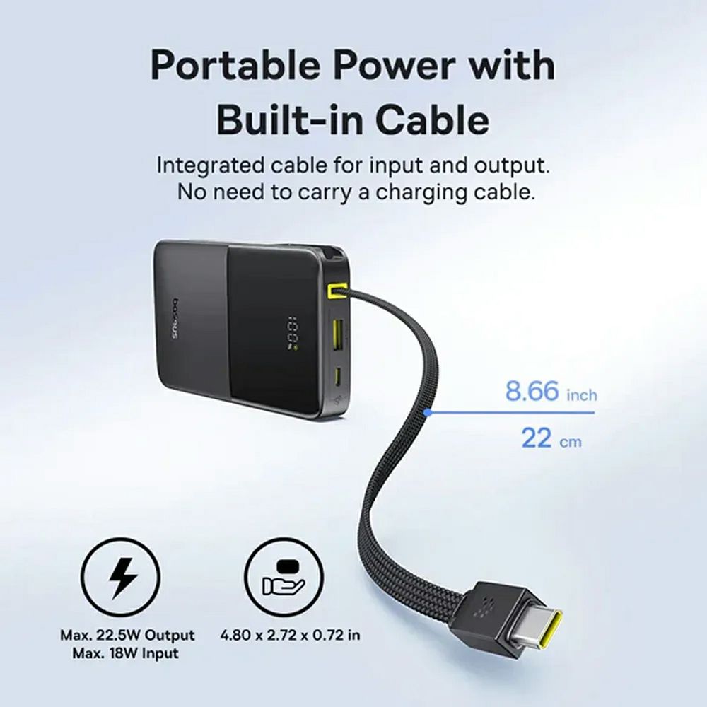 BASEUS EnerFill FC51 Bipow2 Pro prenosna baterija 10.000 mAh - črna - slika 5