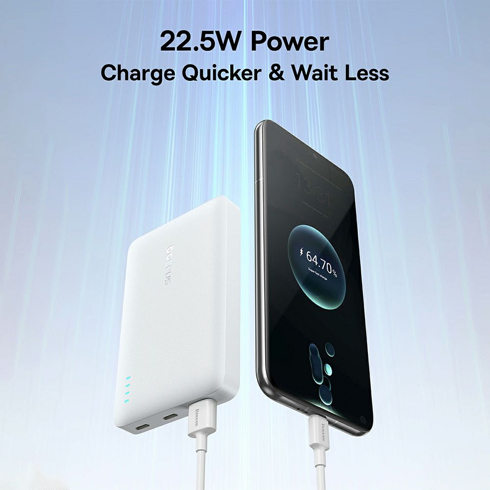 BASEUS EnerFill FP21 prenosna baterija 10.000 mAh 22W - bela - slika 3