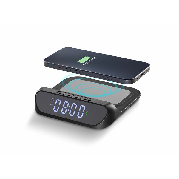 Brezžični polnilec Cellularline Smart Clock 15W z integrirano uro - slika 4