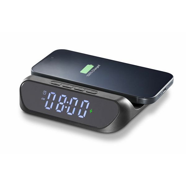 Brezžični polnilec Cellularline Smart Clock 15W z integrirano uro - slika 2