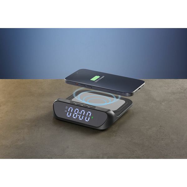 Brezžični polnilec Cellularline Smart Clock 15W z integrirano uro - slika 5