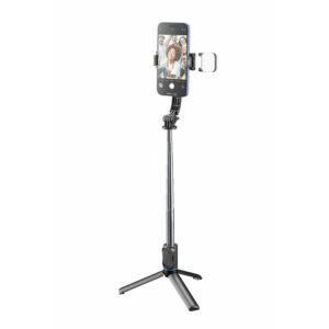 Cellularline Selfie Tripod Sparkle – Bluetooth palica in stativ z vgrajeno LED osvetlitvijo