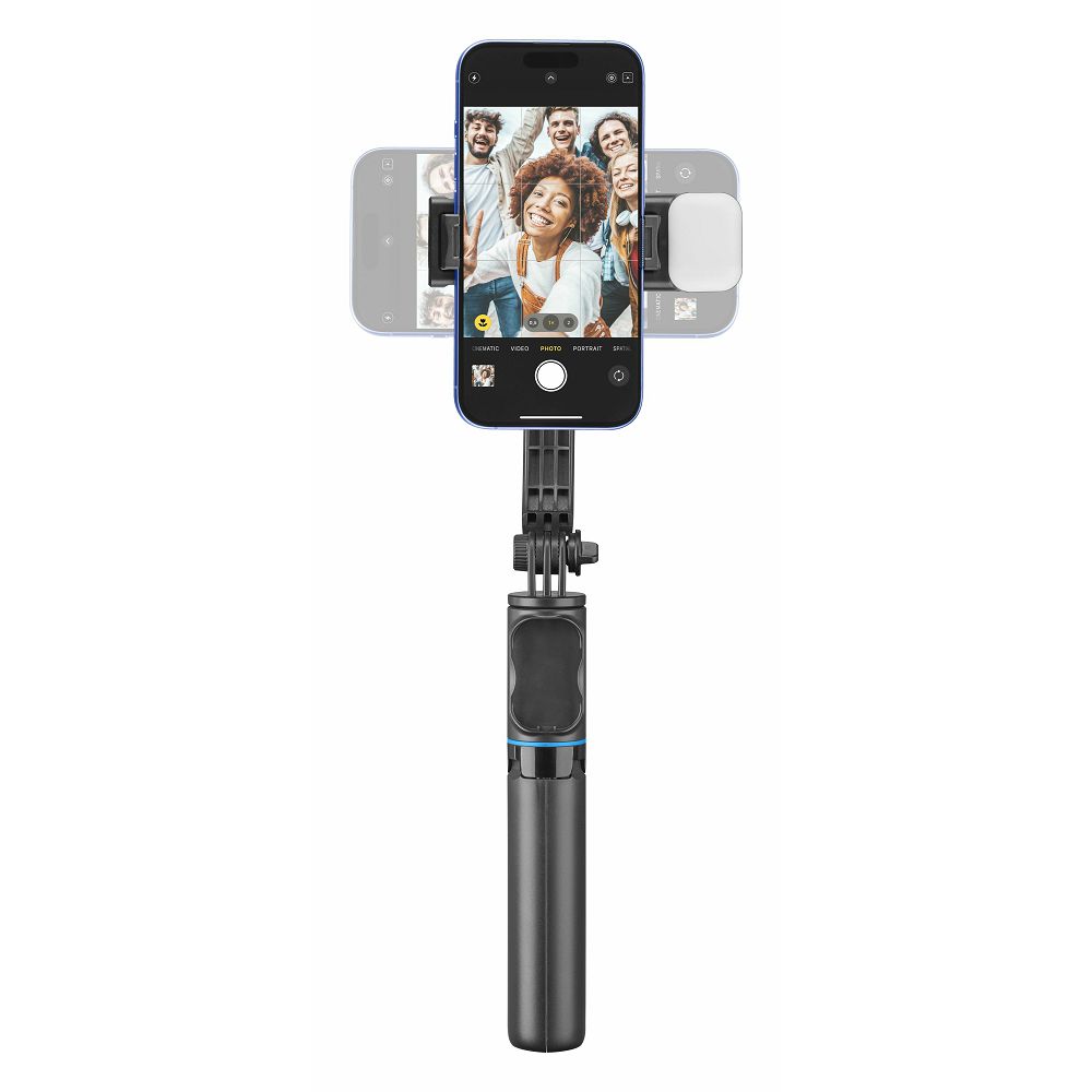 Cellularline Selfie Tripod Sparkle – Bluetooth palica in stativ z vgrajeno LED osvetlitvijo - slika 4