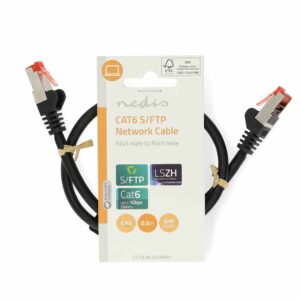 NEDIS MREŽNI KABEL CAT6 0,5M ČRN