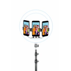 Selfie Ring Celularline RING TRIO – 10" LED obroč s trojnim držalom za pametne telefone