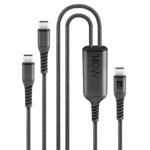 USB kabel Cellularline TWIN Charge USB-C v USB-C 140W - Črn
