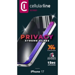 Zaščitno steklo Cellularline Xtreme Glass Privacy - Apple iPhone 17