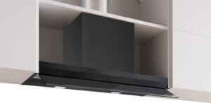 Serie 6, Vgradna napa, 80 cm, prozorno steklo s črnim tiskom, Matirana črna, DBB87DP60