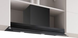 Serie 6, Vgradna napa, 90 cm, prozorno steklo s črnim tiskom, Matirana črna, DBB97DP60