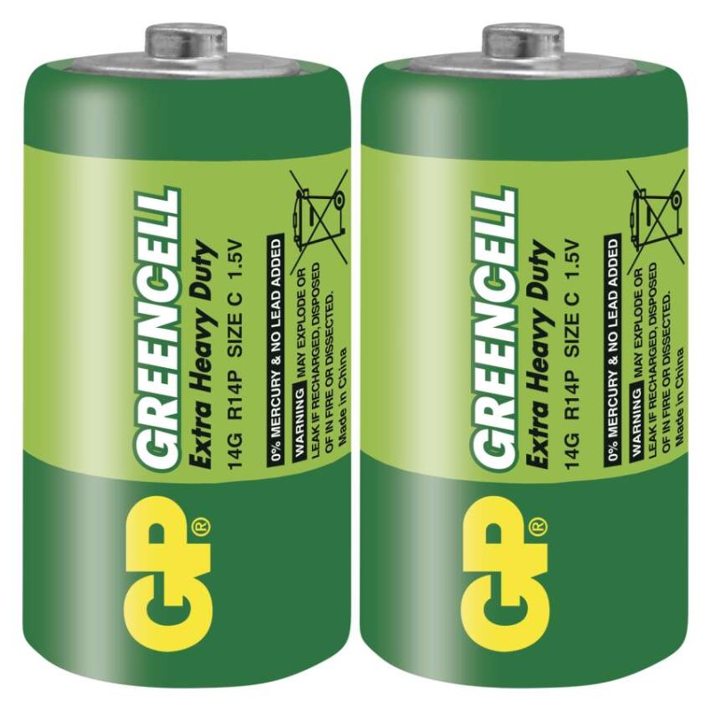 Baterija GP GREENCELL cink-kloridna R14 C 2 folija - slika 2
