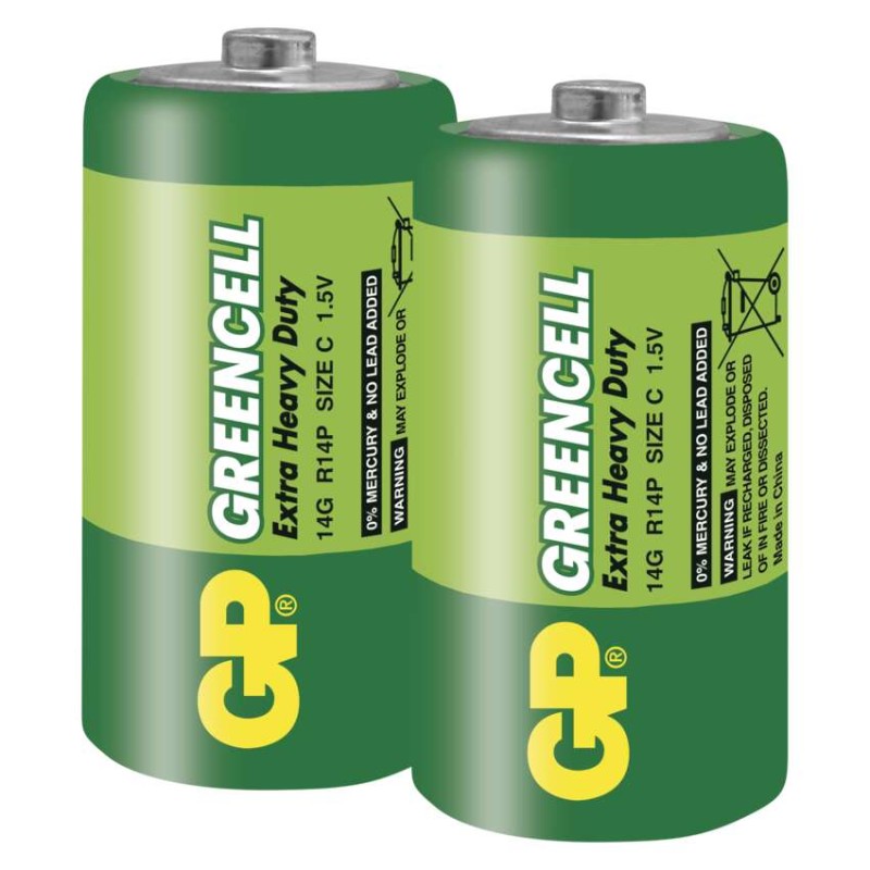 Baterija GP GREENCELL cink-kloridna R14 C 2 folija - slika 3
