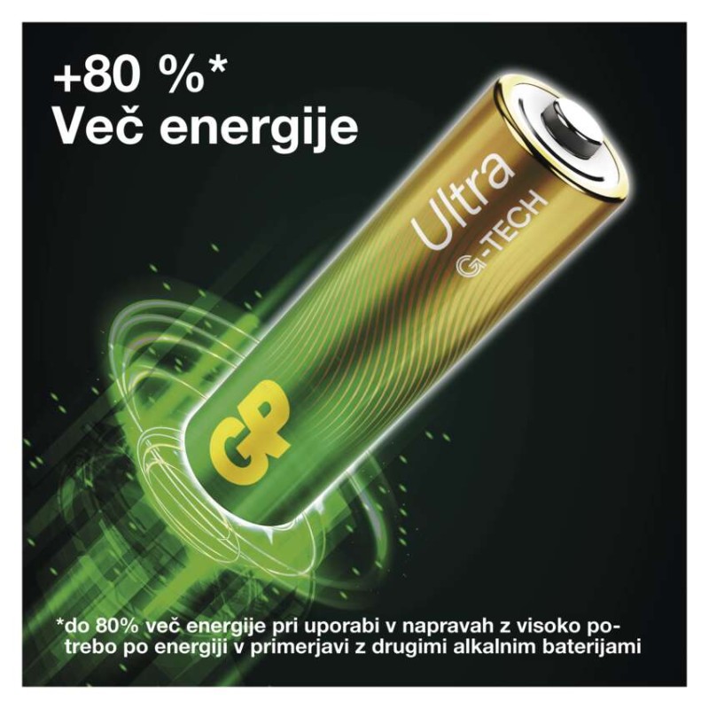 Baterija GP ULTRA alkalna LR03 AAA 4 kos - slika 3