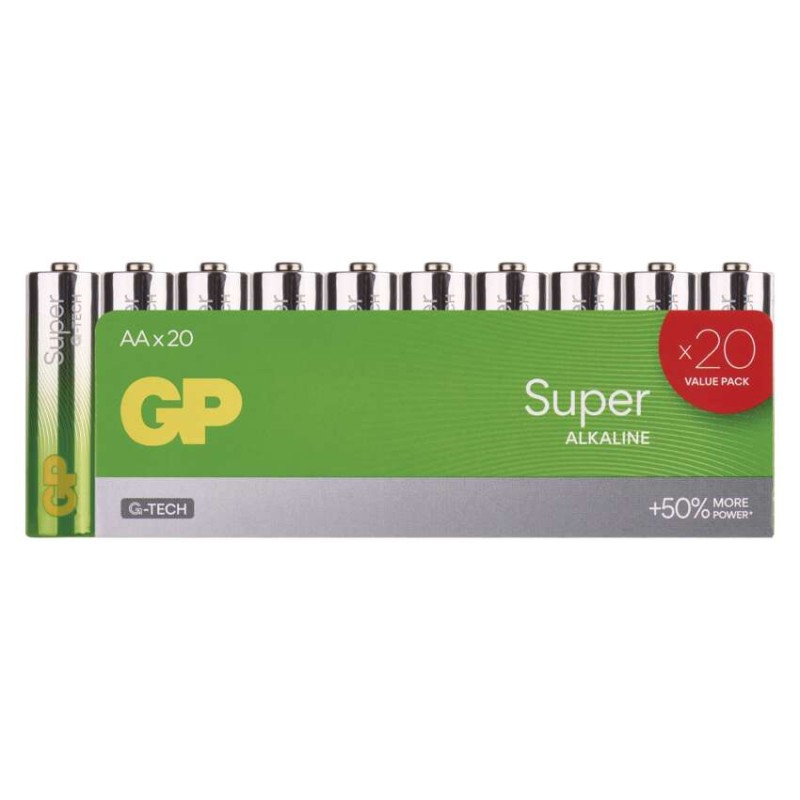 Baterija GP SUPER alkalna LR6 AA 20 folija - slika 2
