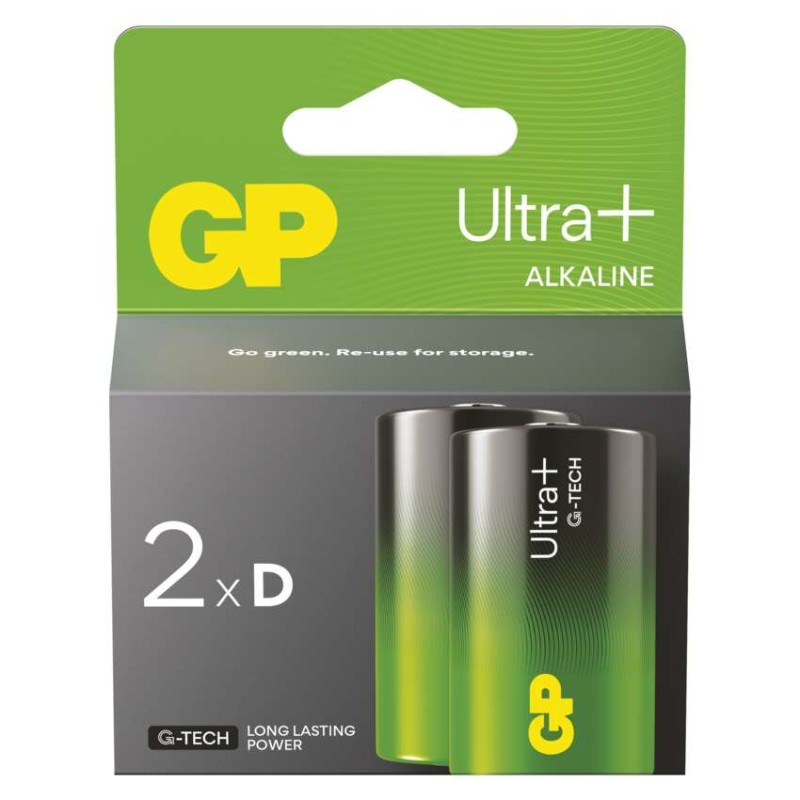 Baterija GP ULTRA PLUS alkalna LR20 D 2 kos