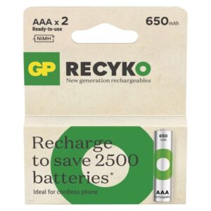 Polnilna baterija GP ReCyko 650 mAh HR03 (AAA) 2kos