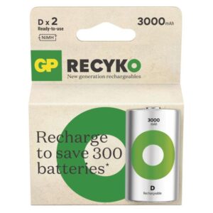 Polnilna baterija GP ReCyko 3000 mAh HR20 (D) 2kos