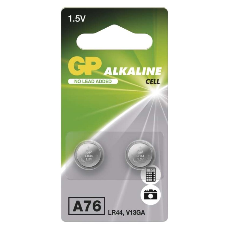 Baterija GP gumbna alkalna LR44 A76F 2 blister